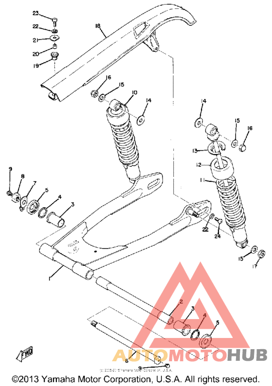 Rear arm rear cushion chain case