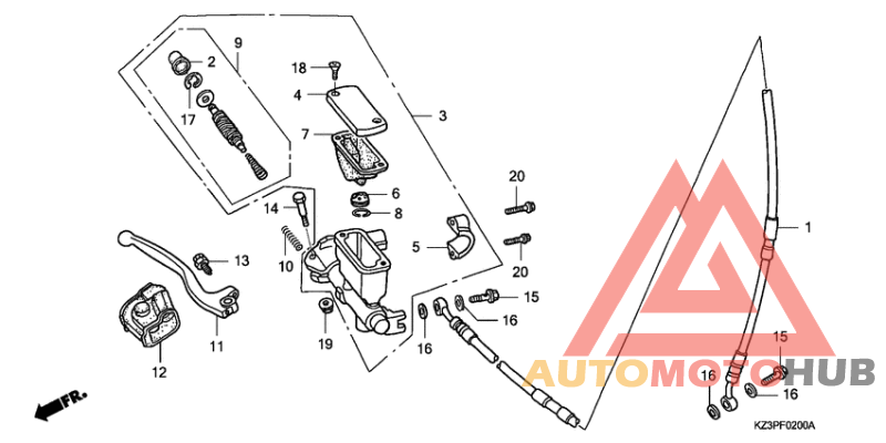Fr. brake master cylinder
