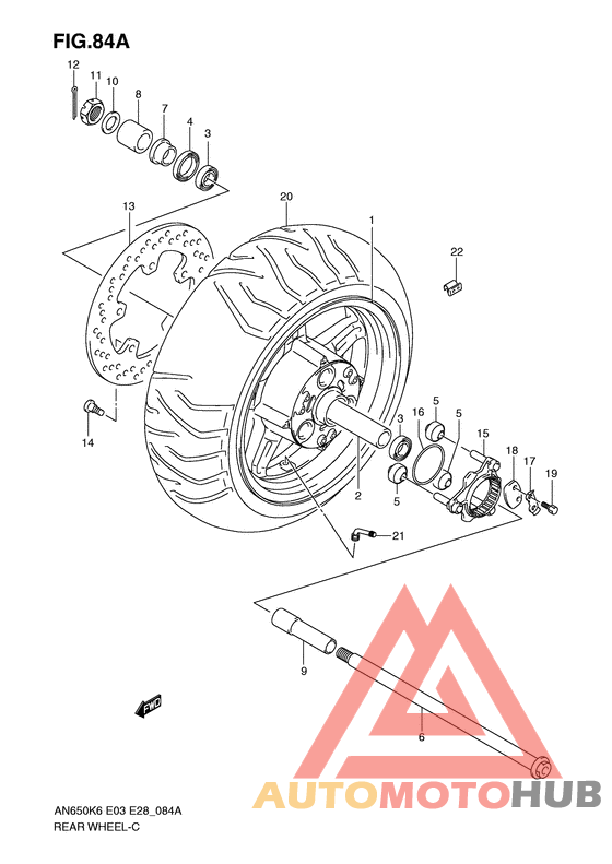 Rear wheel complete assy
