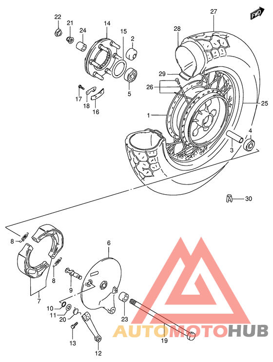 Rear wheel complete assy