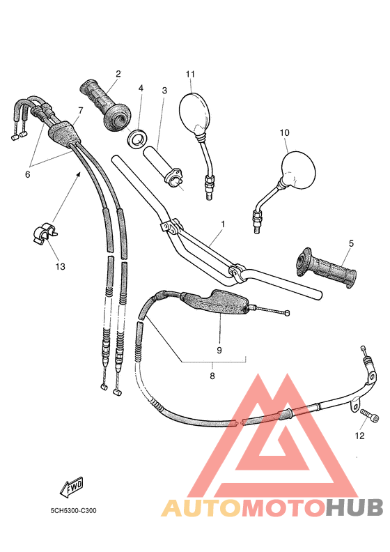 Steering handle & cable