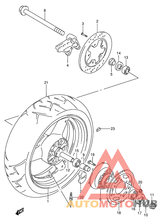 Rear wheel complete assy