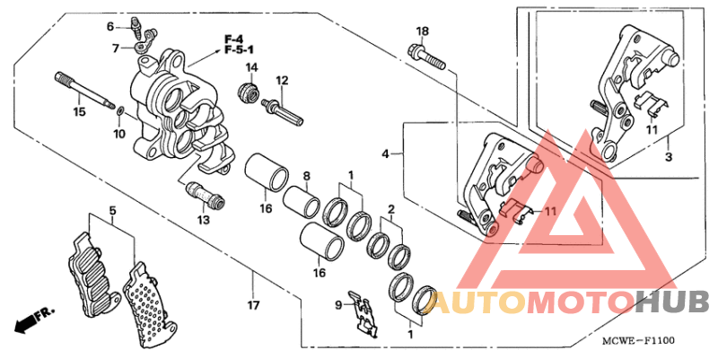 R. front brake caliper
