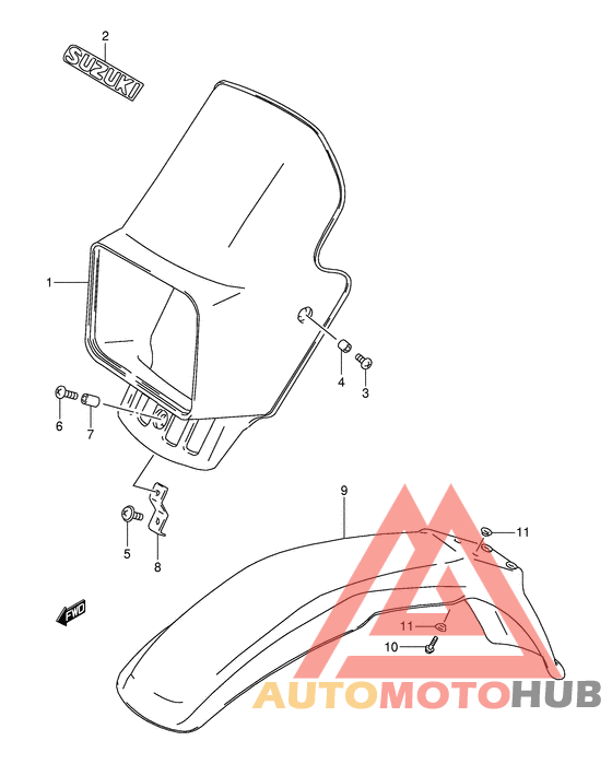 Headlamp cover  front fender