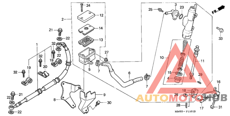 Rr. brake master cylinder