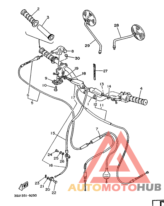 Steering handle. cable