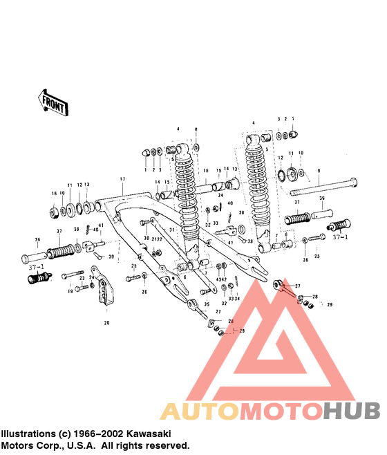 Swing arm/shock absorbers