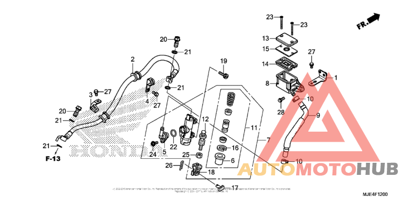 Rear Brake Master Cylinder (Cbr650F)