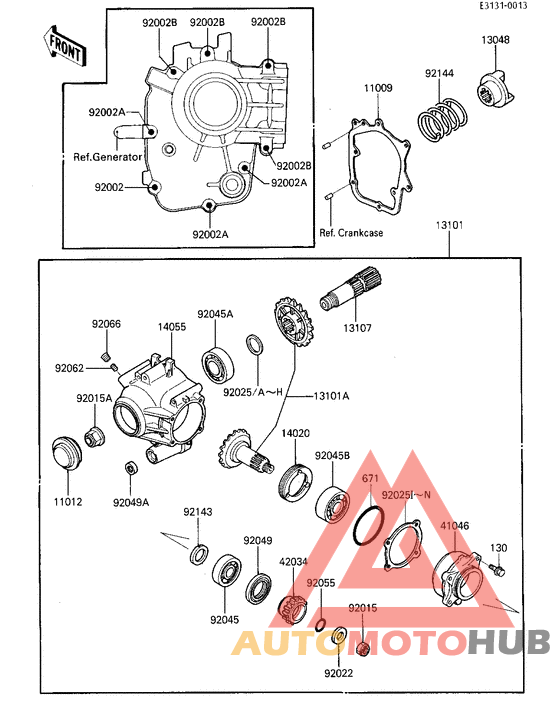 Front bevel gears
