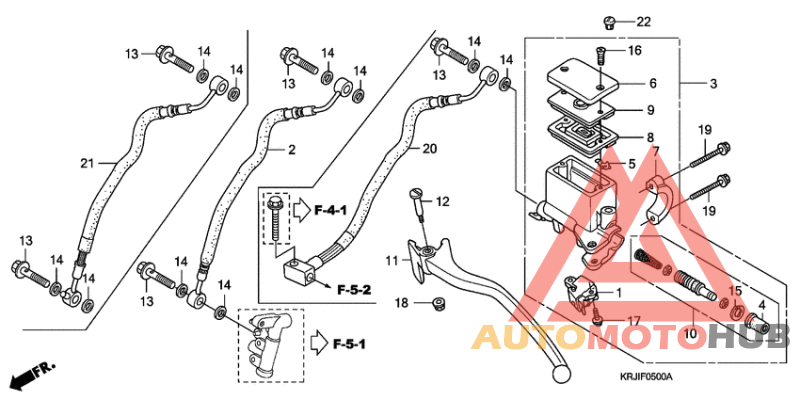 Rr. brake master cylinder
