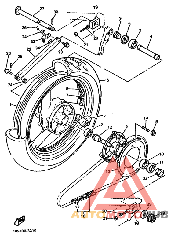Rear wheel complete assy