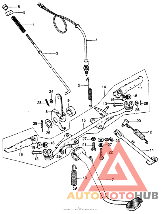 Brake pedal + side stand + step
