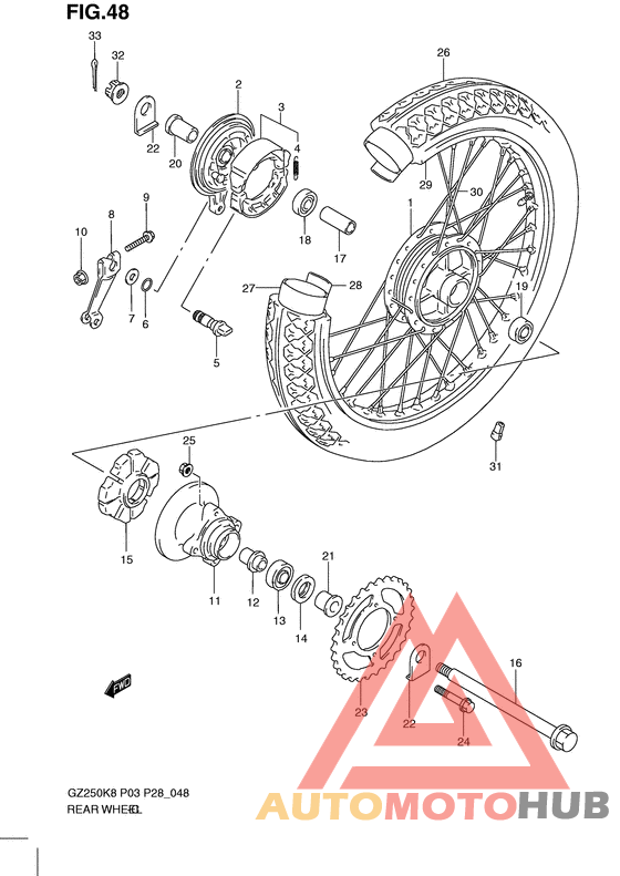 Rear wheel complete assy