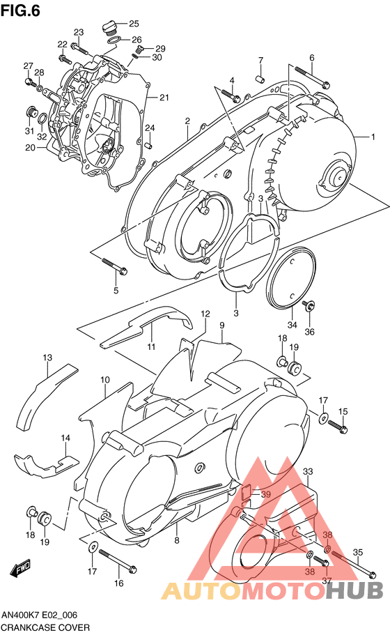 Crankcase cover ass`y  (v