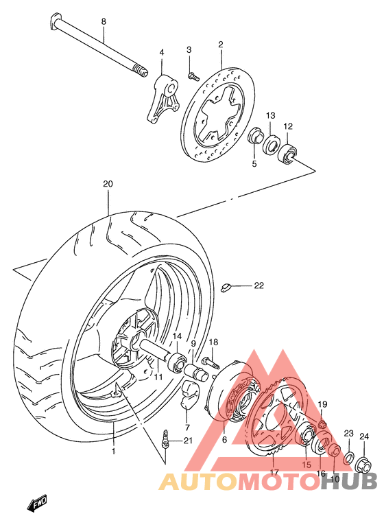 Rear wheel complete assy