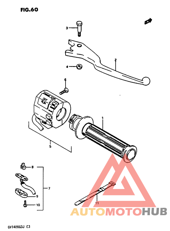 Right handle switch gv1400gdg/gcg/model h/j