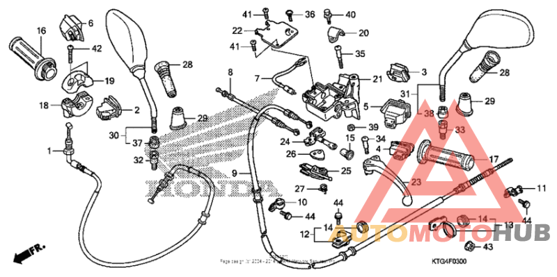 Handle lever + switch + cable