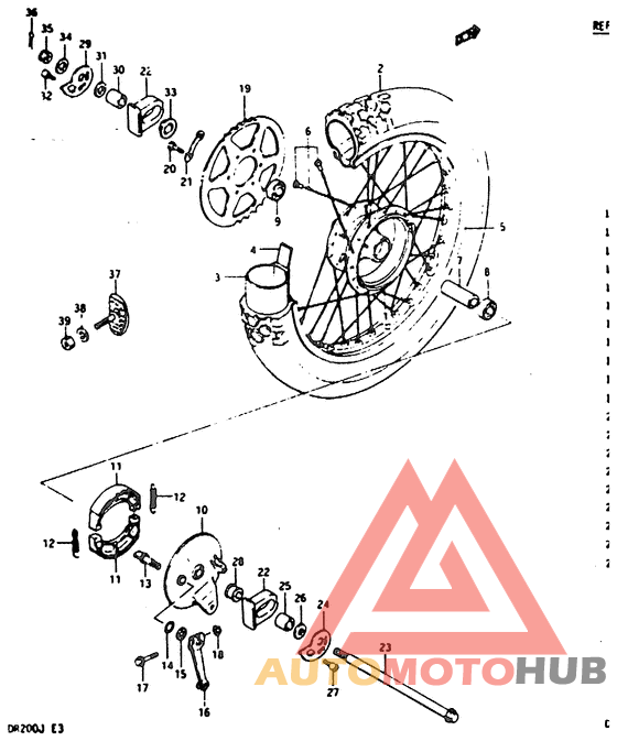 Rear wheel complete assy