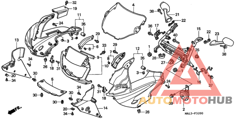 Upper cowling assy