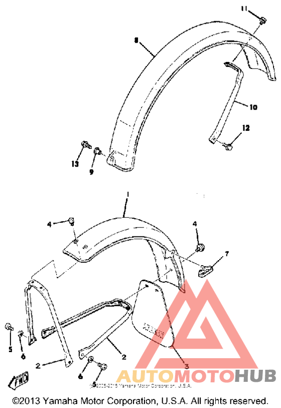 Front fender-rear fender