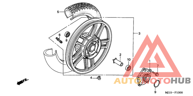 Rear wheel complete assy