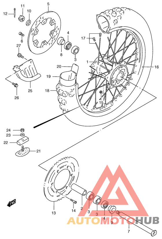 Rear wheel complete assy