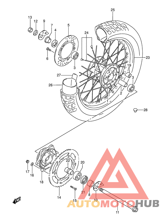 Rear wheel complete assy