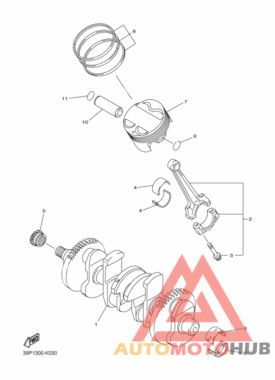 Коленчатый вал и Поршень