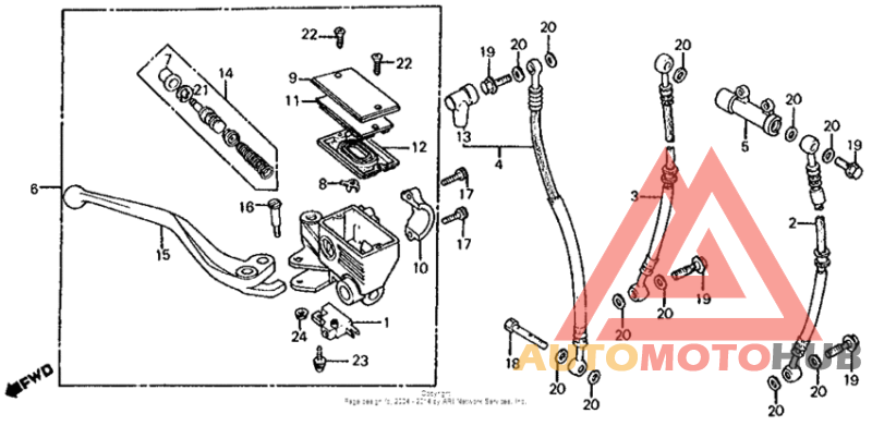 Front brake master cyl. + right control lever