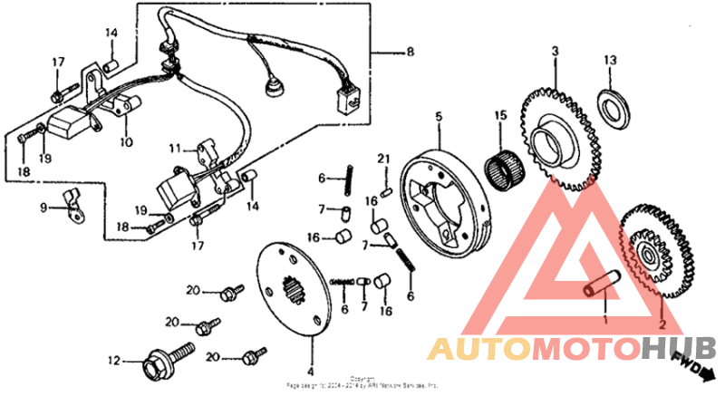 Pulse generator + starter clutch