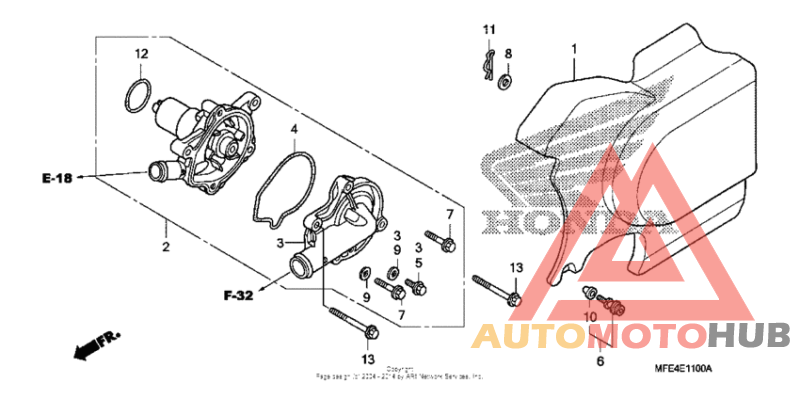 Water pump + left rear cover