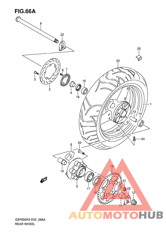 Rear wheel complete assy