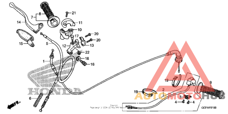Handle lever + switch + cable