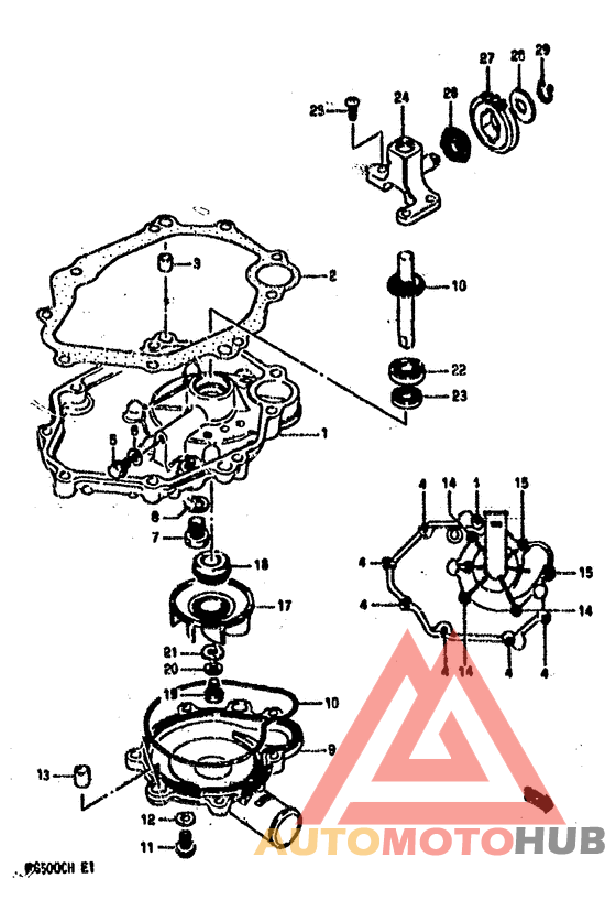 Oil pan-water pump