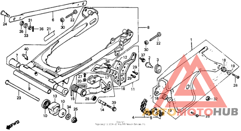 Swingarm + chain guard