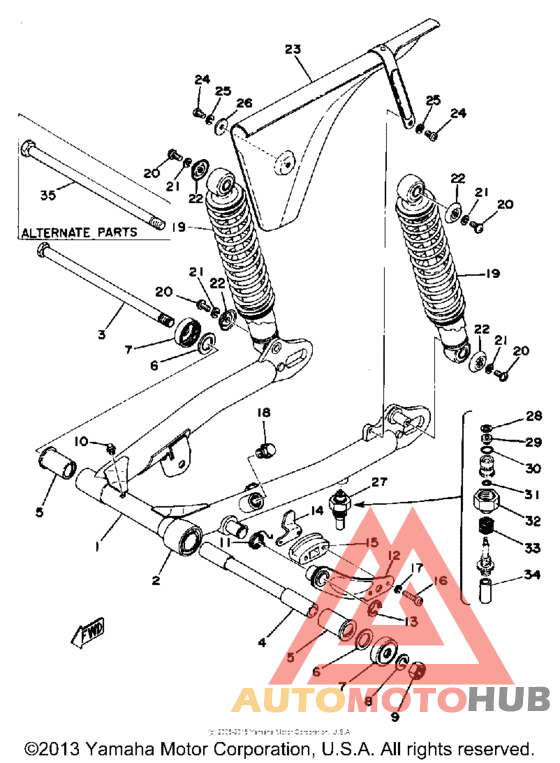 Rear arm-rear cushion-chain case