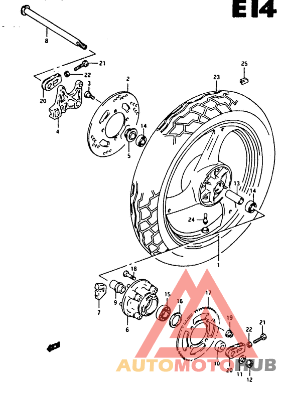 Rear wheel complete assy