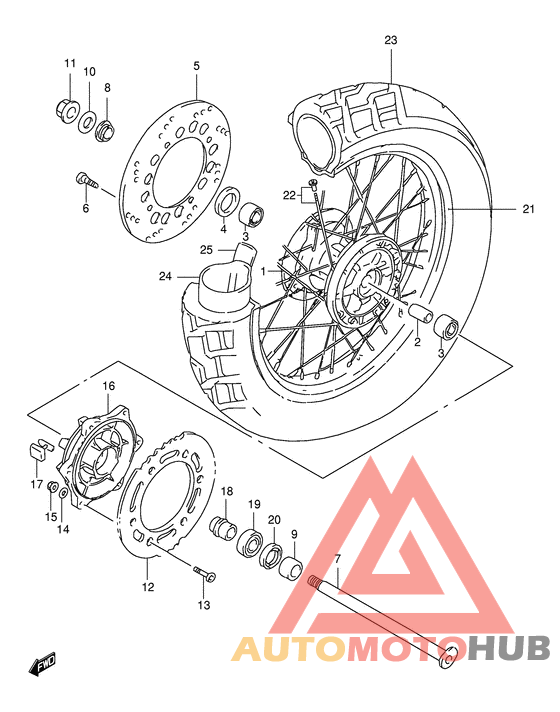 Rear wheel complete assy