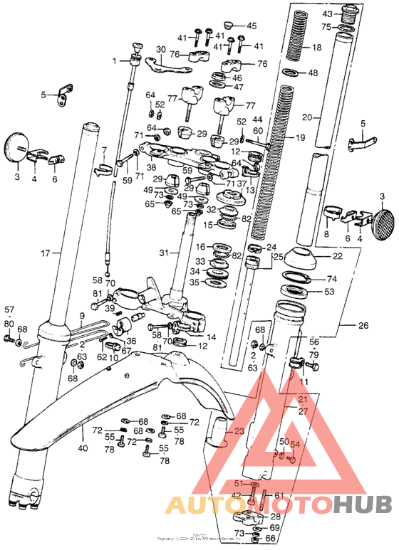 Front fork + steering stem