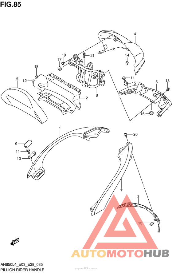 Pillion Rider Handle (An650L4 E33)