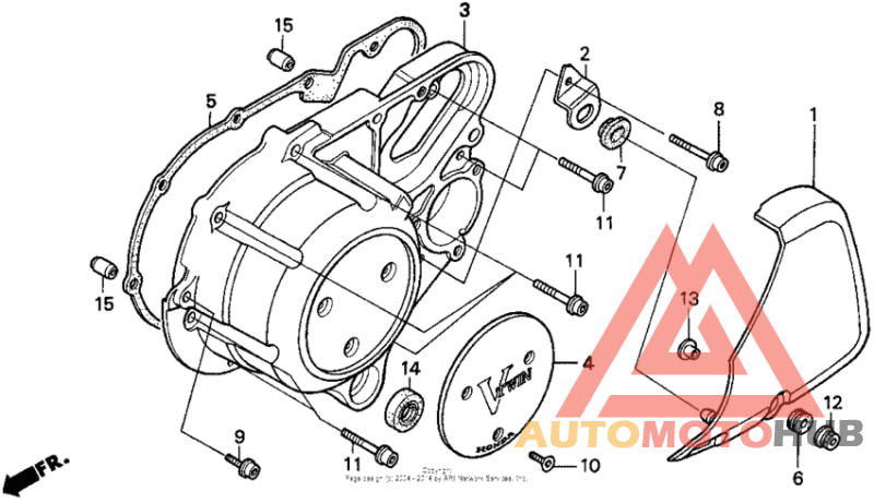 Vt1100c left crankcase cover 95-96