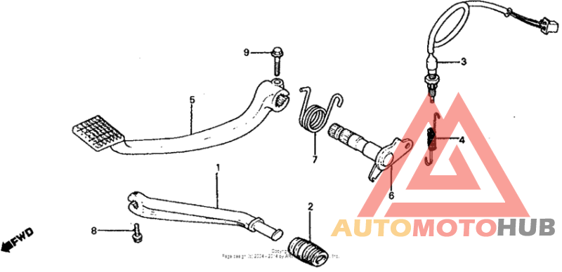 Brake pedal + gearshift pedal