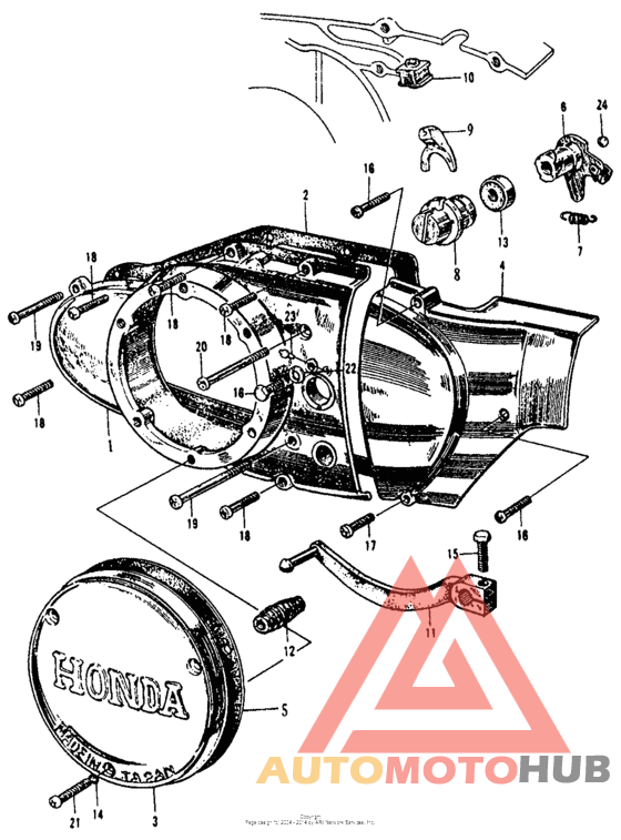 Clutch adjuster + left crankcase cover