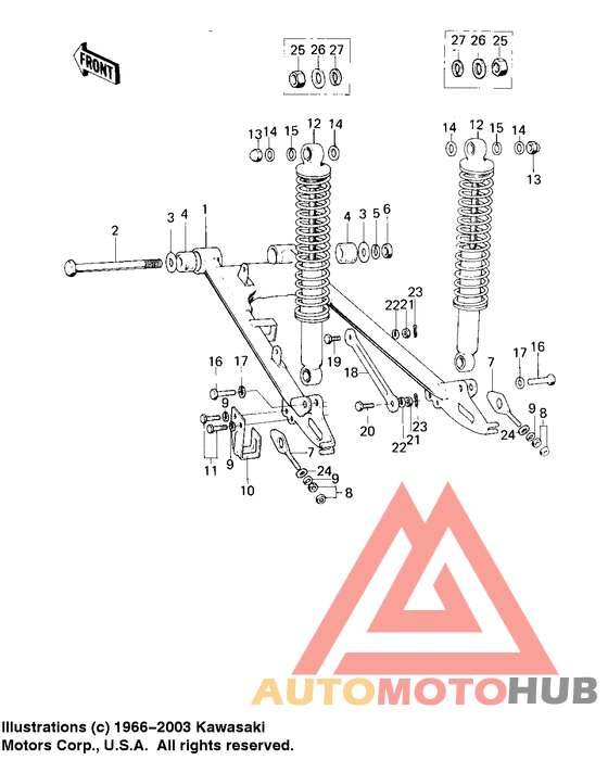 Swing arm/shock absorbers