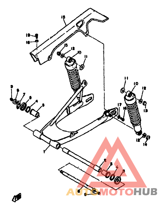 Rear arm/cushion chain case