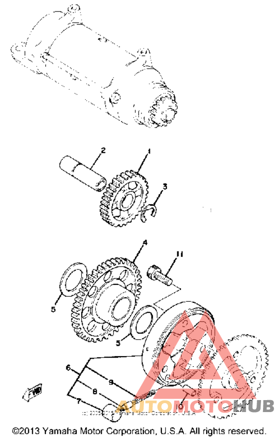 Starting motor unit