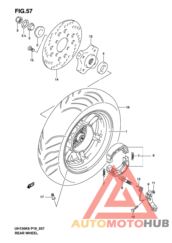 Rear wheel complete assy
