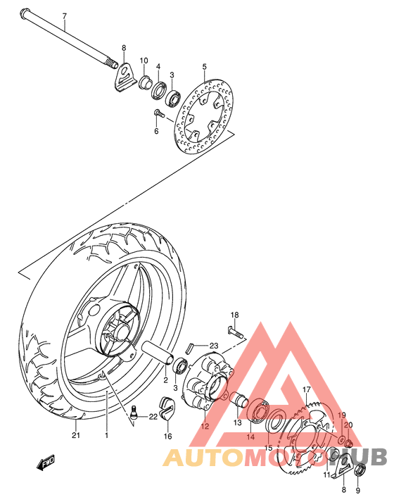 Rear wheel complete assy