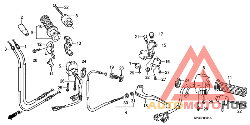 Handle lever/switch/cable