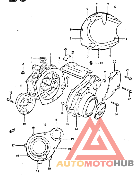 Crankcase cover ass`y  (v